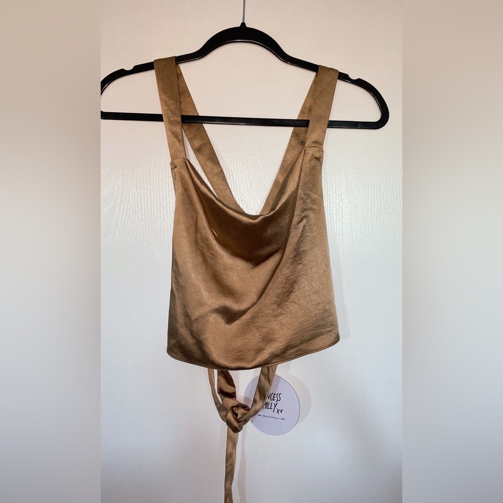 Satin tie-top